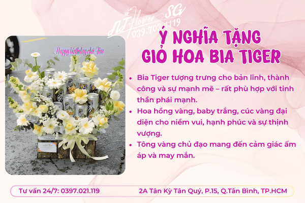Giỏ Hoa Bia Tiger Chúc Mừng Sinh Nhật
